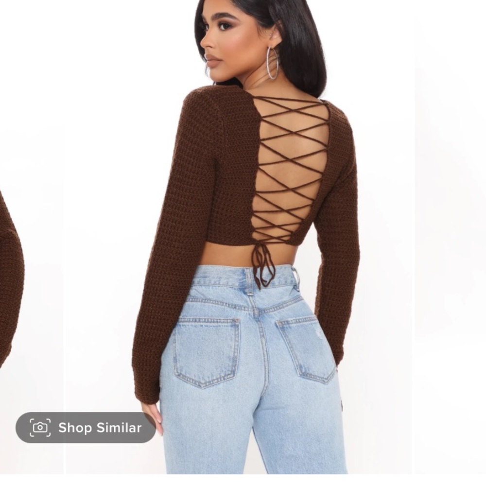 Brown cropped sweater